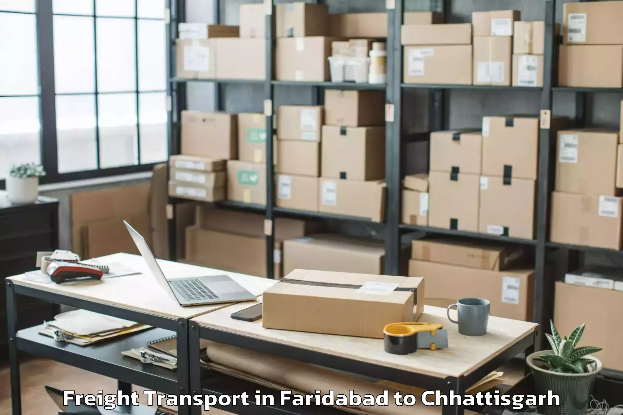 Reliable Faridabad to Durg Freight Transport